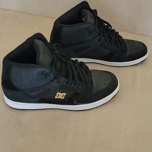 DC high top skater shoes black with gold women's 9